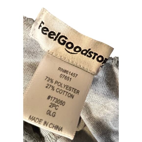NWOT Feel Good Store Gray Velour Lounge Set 2PC Cowl Neck Top Pants Women’s L - Picture 6 of 8